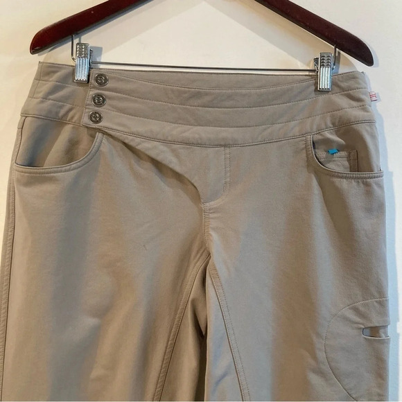 LULULEMON Sz 10 Carry Less Wide Leg Pockets Snap Button  Zipper Vintage Pants - Picture 3 of 11